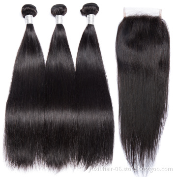 Straight Virgin Remy Brazilian Hair Cuticle Aligned Virgin Hair Bundles Natural Color 100% Human Hair Extension